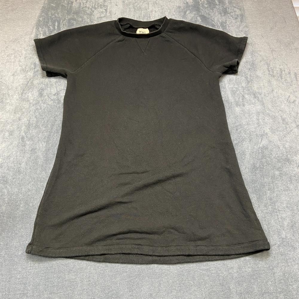 Madewell MWL Airyterry Sweatshirt Tee Dress Womens Large Black Cotton Oversized